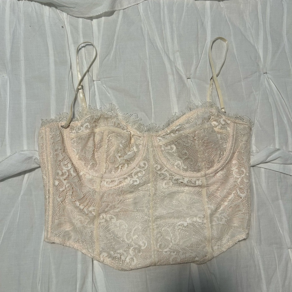 Free People Ivory Lace Bustier